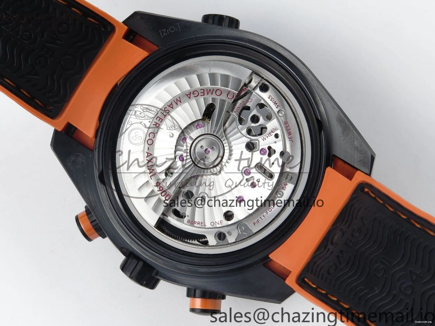 0210 Attractive Planet Ocean Master Chronometer 600M 45.5mm SCF 1:1 Best Edition Black Orange Bezel Black Dial on Black Rubber Strap A9900 Super Clone 7668